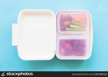 plastic lunchbox with food