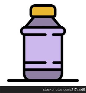 Plastic medical bottle icon. Outline plastic medical bottle vector icon color flat isolated. Plastic medical bottle icon color outline vector