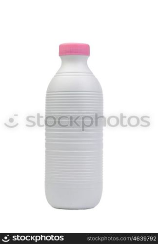 Plastic milk bottle isolated on white background