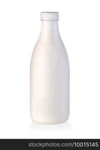 Plastic milk bottle isolated on white with clipping path