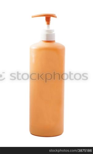 Plastic Shampoo bottle on white background