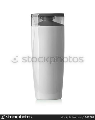 Plastic Shampoo Bottle With Flip-Top Lid. MockUp Template For Your Design, with clipping path