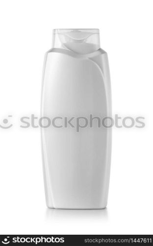 Plastic Shampoo Bottle With Flip-Top Lid. MockUp Template For Your Design with clipping path