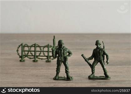 Plastic toy army figurines