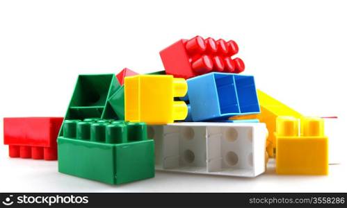 Plastic toy blocks.
