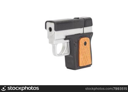 Plastic toy gun isolated on white background