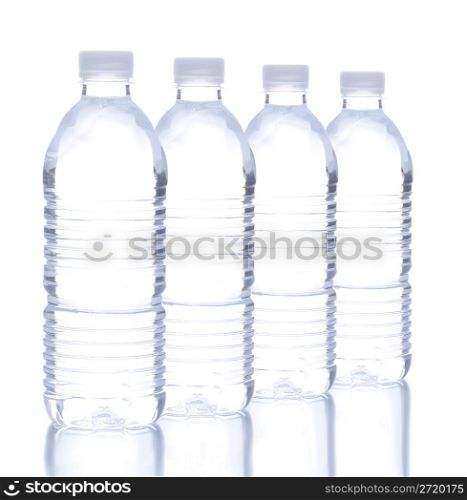 Plastic Water Bottle in a Row