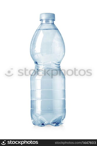 plastic water bottle isolated on white with clipping path