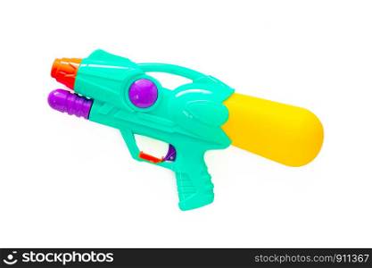 Plastic water gun isolated on white background