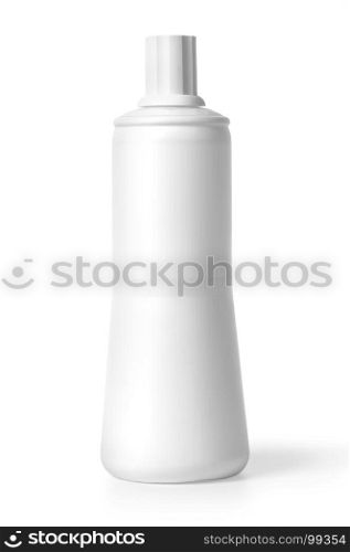 plastic white bottle isolated on white with clipping path