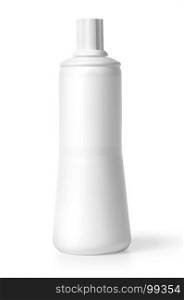 plastic white bottle isolated on white with clipping path
