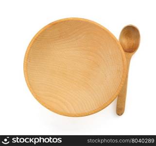 plate and spoon isolated on white background