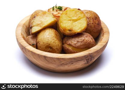 Plate of Baked potato isolated on white background. High quality photo. Plate of Baked potato isolated on white background