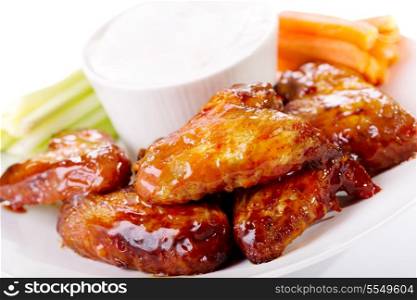 plate of chicken wings