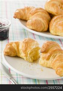 Plate of Croissants with Preserve