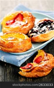 Plate of fruit danishes