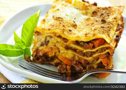 Plate of lasagna