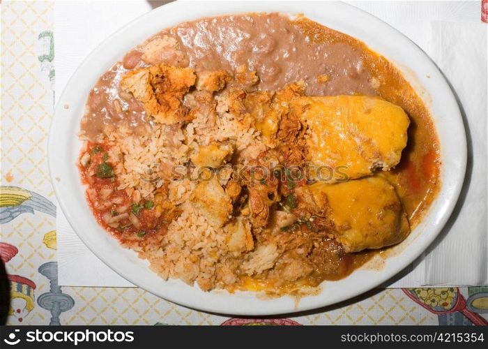 Plate of Mexican Food