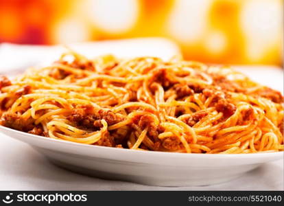 plate of of spaghetti bolognese