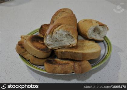 plate of various kinds of bread