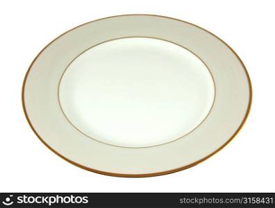 Plate with brown detail on white