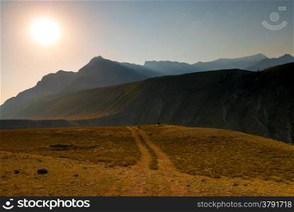 Plateau Altai region in the early morning