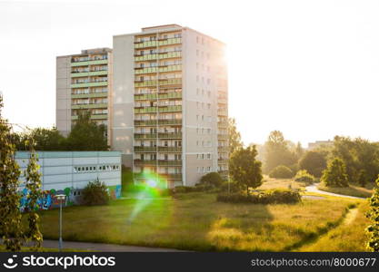 ""Plattenbau" style apartment buildings in Frankfurt (Oder), former East Germany"