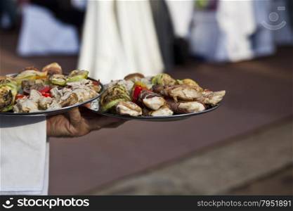 Platter with food
