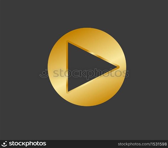 play button icon, flat logo app vector illustration
