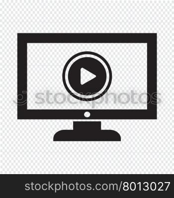 play button tv icon design Illustration