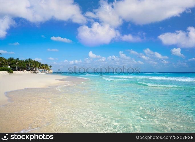 Playa del Carmen beach in Riviera Maya Caribbean at Mayan Mexico