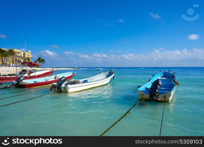 Playa del Carmen beach in Riviera Maya Caribbean at Mayan Mexico