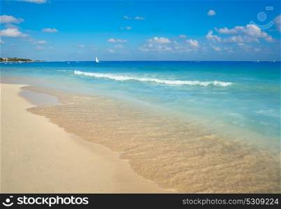 Playa del Carmen beach in Riviera Maya Caribbean at Mayan Mexico