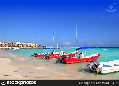 playa del Carmen mexico Mayan Riviera beach boats Caribbean sea