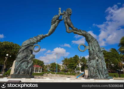 Playa del Carmen Portal Maya sculpture in Mexico Mayan riviera