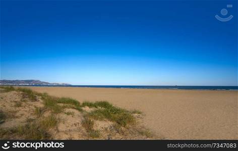 Playa El Pinar beach in Grao de Castellon of Spain at Mediterranean sea