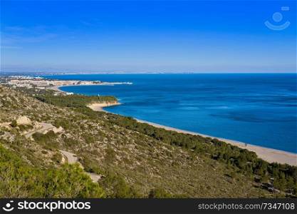 Playa Illot del Torn Hospitalet del Infant beach in Costa dorada of Tarragona Catalonia L&rsquo;ametlla