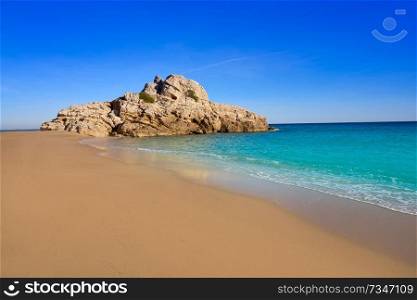 Playa Illot del Torn Hospitalet del Infant beach in Costa dorada of Tarragona Catalonia L’ametlla