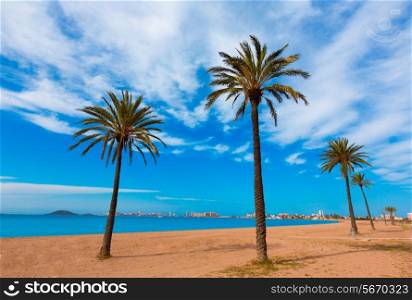 Playa Paraiso beach in Manga Mar Menor Murcia at Spain