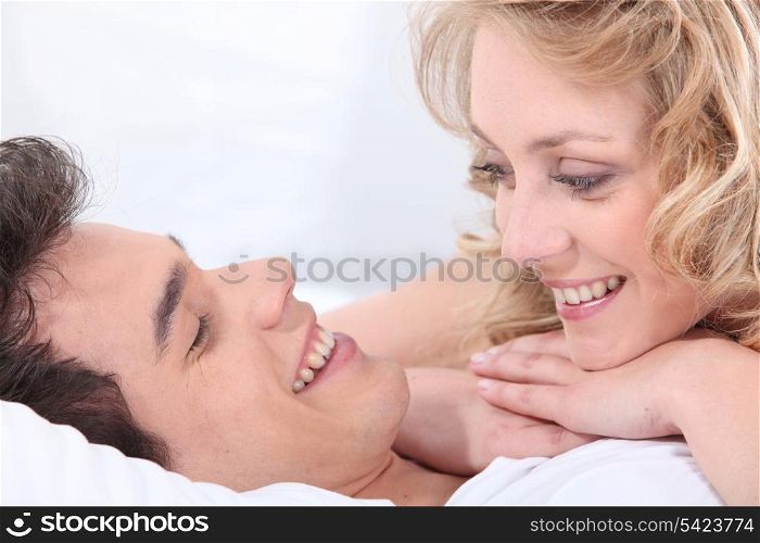 playful, couple, bed