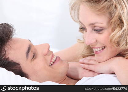 playful, couple, bed