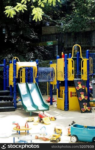 Playground at a schoolyard, Boston, Massachusetts, USA