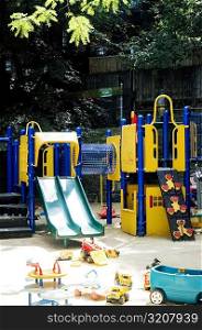 Playground at a schoolyard, Boston, Massachusetts, USA