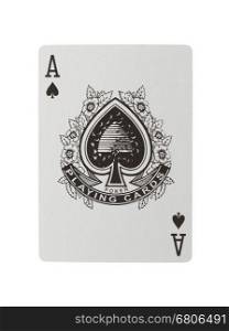 Playing card (ace) isolated on a white background
