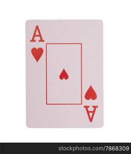 Playing card (ace) isolated on white background