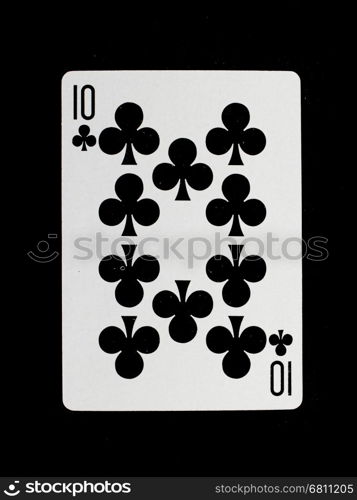 Playing card (ten) isolated on a black background