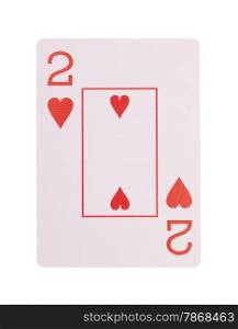 Playing card (two) isolated on white background