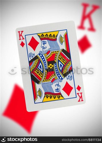 Playing card with a blurry background, king
