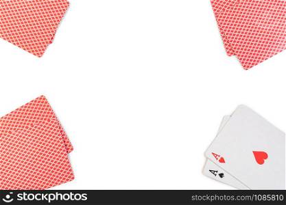playing cards isolated on white background. playing cards on white background