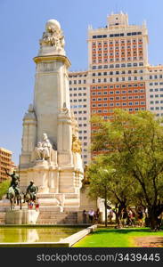 Plaza de Espana at sunny day at Madrid, Spain